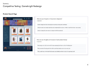 Shop page competitive testing