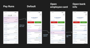 Pay runs high fidelity wireframe with no branding.