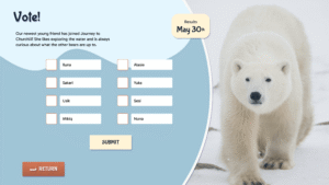 Polling screen for new polar bears to exhibit.